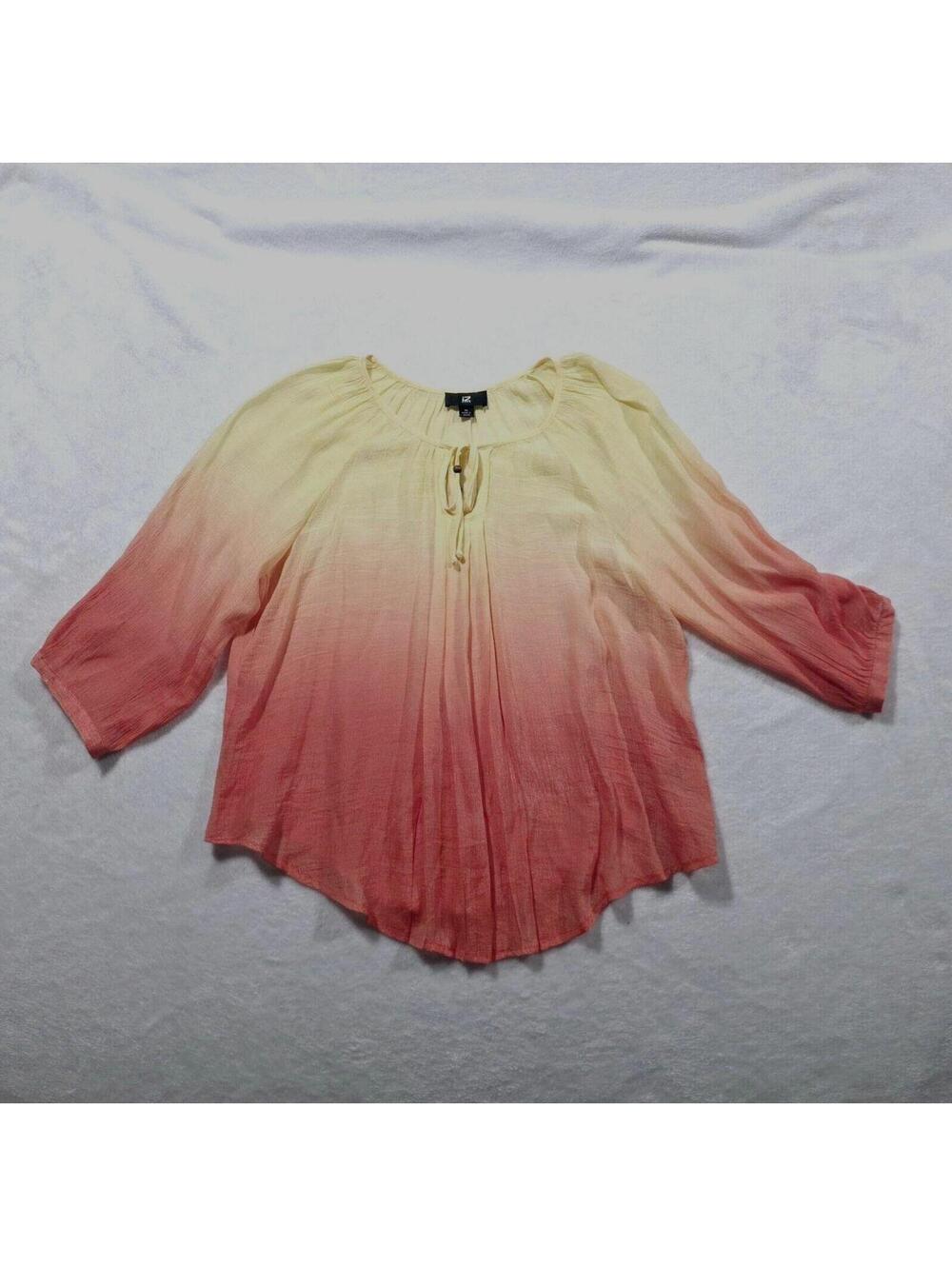 IZ Byer Bohemian Yellow Orange Tie dye blouse -  sz Medium